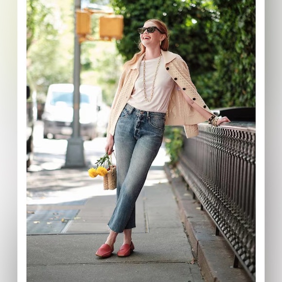 Frances Valentine Pima Cotton Button Front Long Sleeve Fisherman Cardigan Size L - Picture 4 of 11